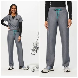 New Figs Livingston Basic Scrub Pants Graphite Size SMALL TALL Nurse